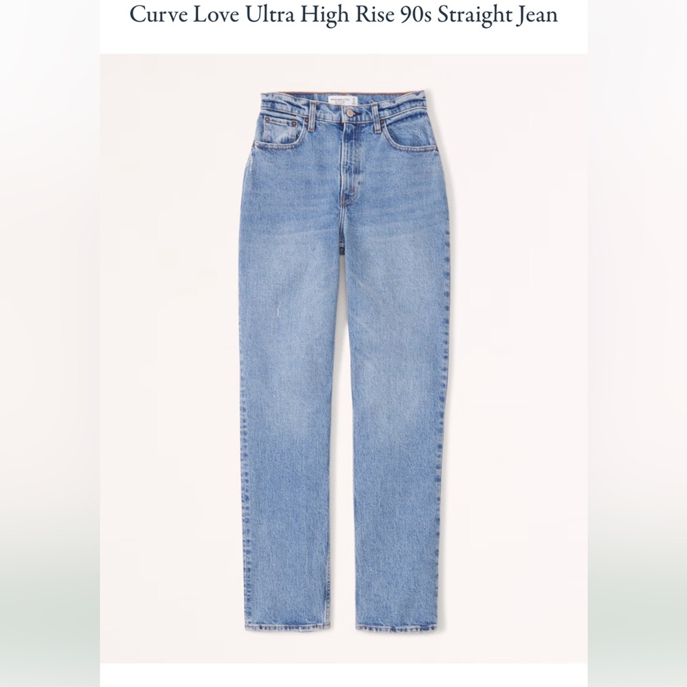 Abercrombie Women's Curve Love Ultra High Rise 90s Straight Jean.